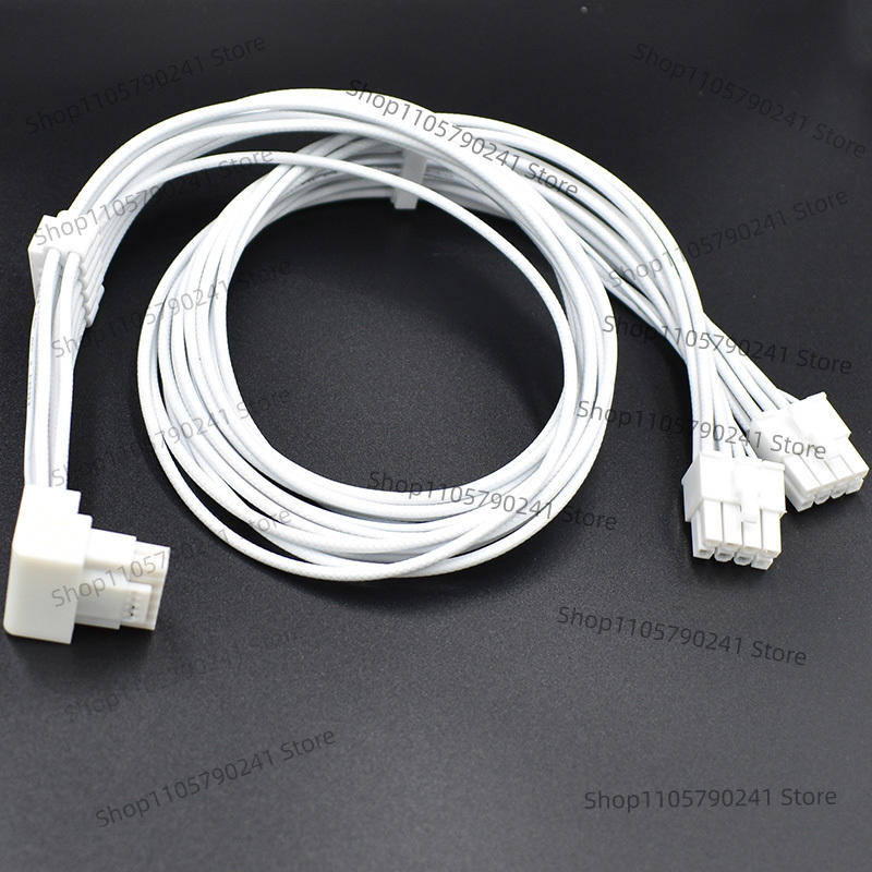 Dual 8Pin To 16Pin 12Vhpwr Cable - สายเคเบิลถักลายสีขาว 16AWG สำหรับสายไฟ PSU แบบโมดูลาร์ Corsair