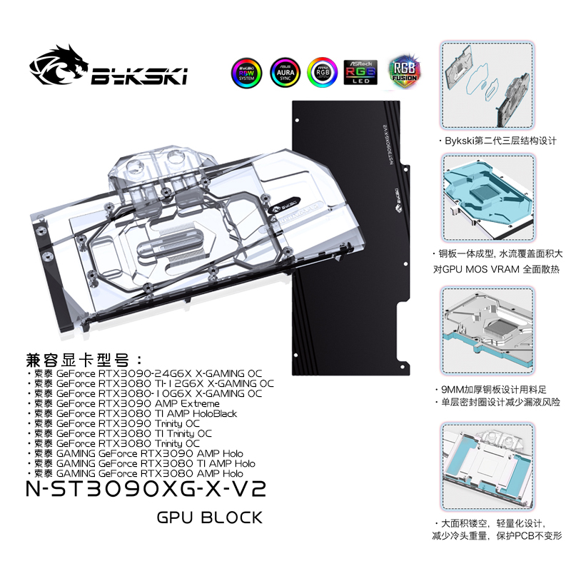 Bykskiบล็อกน้ำใช้สำหรับZotac R - Rtx 4090 Water Block บทวิจารณ์และราคา
